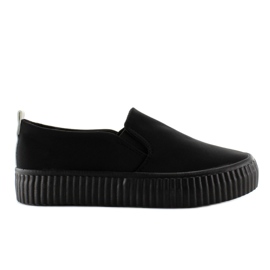 Slip-on na visokom rebrastom potplatu crna