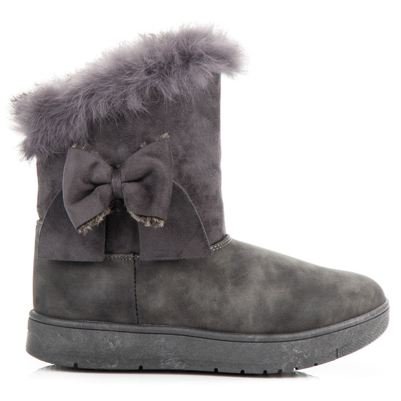 Čizme za snijeg s mašnom siva