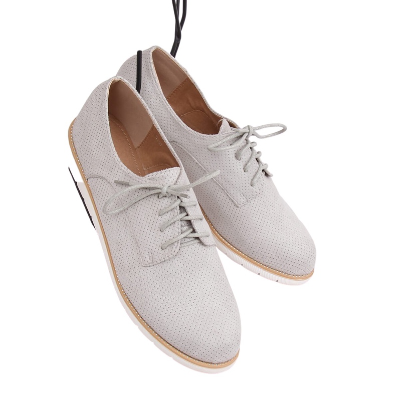 Siva Ženske mokasinke na vezanje T297 Siva