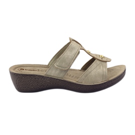 Zlatne Inblu GL086 čičak papuče žuta boja smeđa