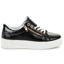 Tenisice na vezanje na platformi crna