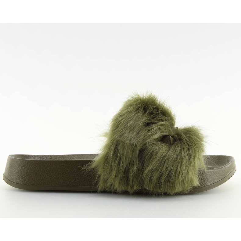 Zelene S37 zelene papuče s krznom zelena