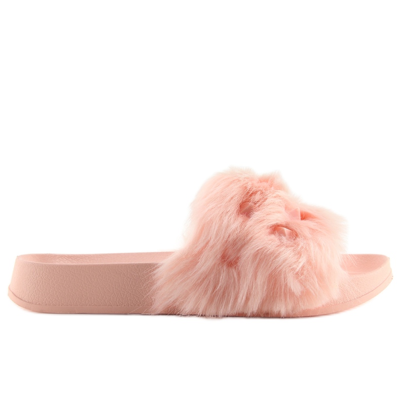 Pink S37 roze papuče s krznom ružičasta