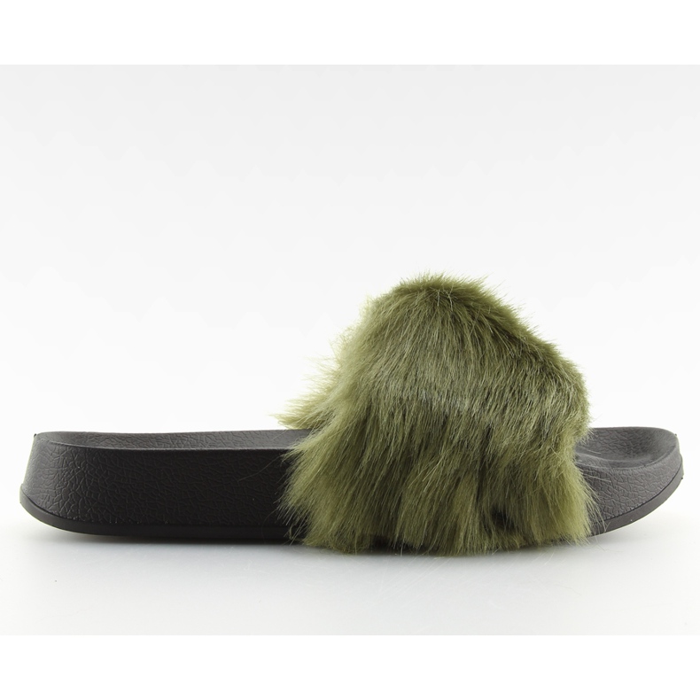 Zelene krznene papuče S36 zelene zelena