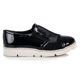 Vinceza Lakirane cipele s mrežicom crna