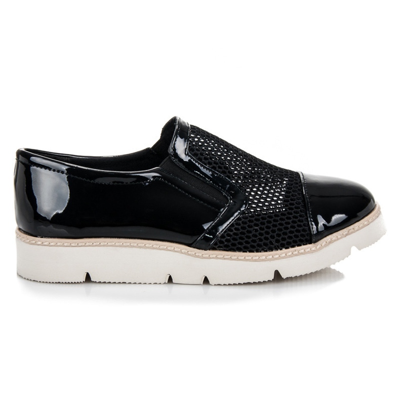 Vinceza Lakirane cipele s mrežicom crno