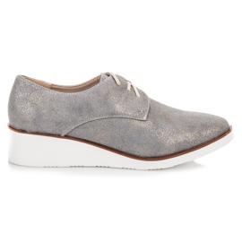 Vinceza Zavezane štikle na klin siva