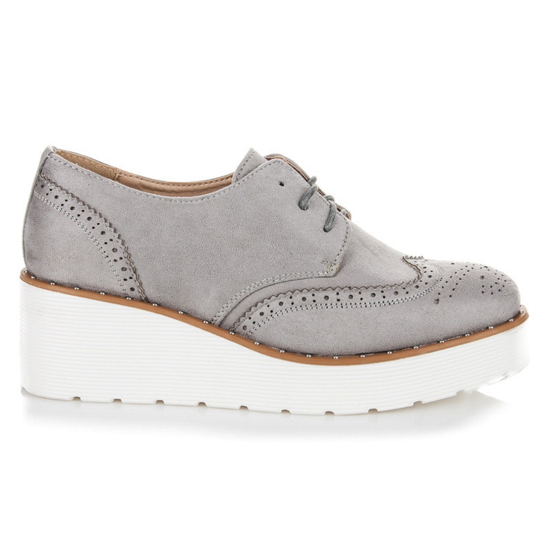 Seastar Suede štikle na klin siva