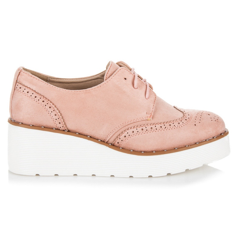 Seastar Suede štikle na klin ružičasta