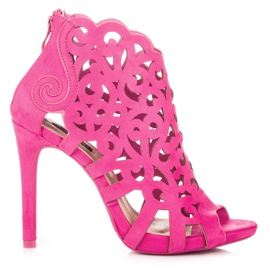 Vices Ažurirane sandale s patentnim zatvaračem ružičasta