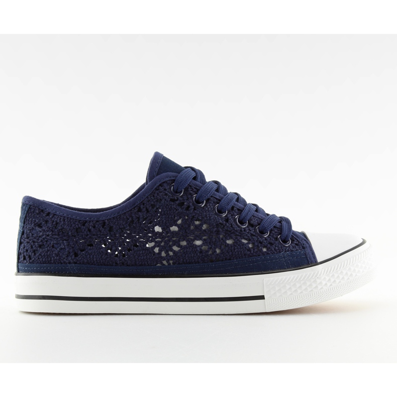Ženske tamnoplave čipkane tenisice NB89P Plave mornarsko plava
