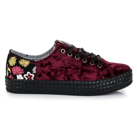 Kylie Velur bordo tenisice raznobojna crvena