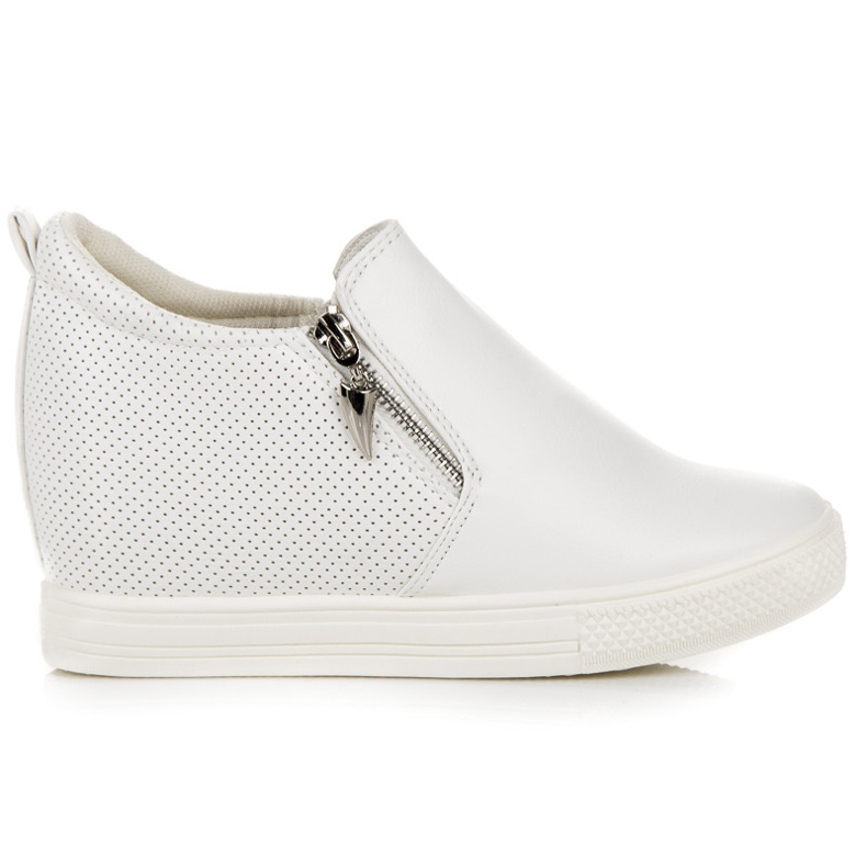 Ažur tenisice na klin bijela