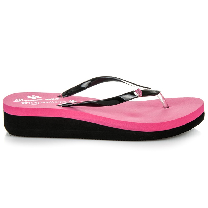 Mckeylor Ružičaste papuče na klin ružičasta