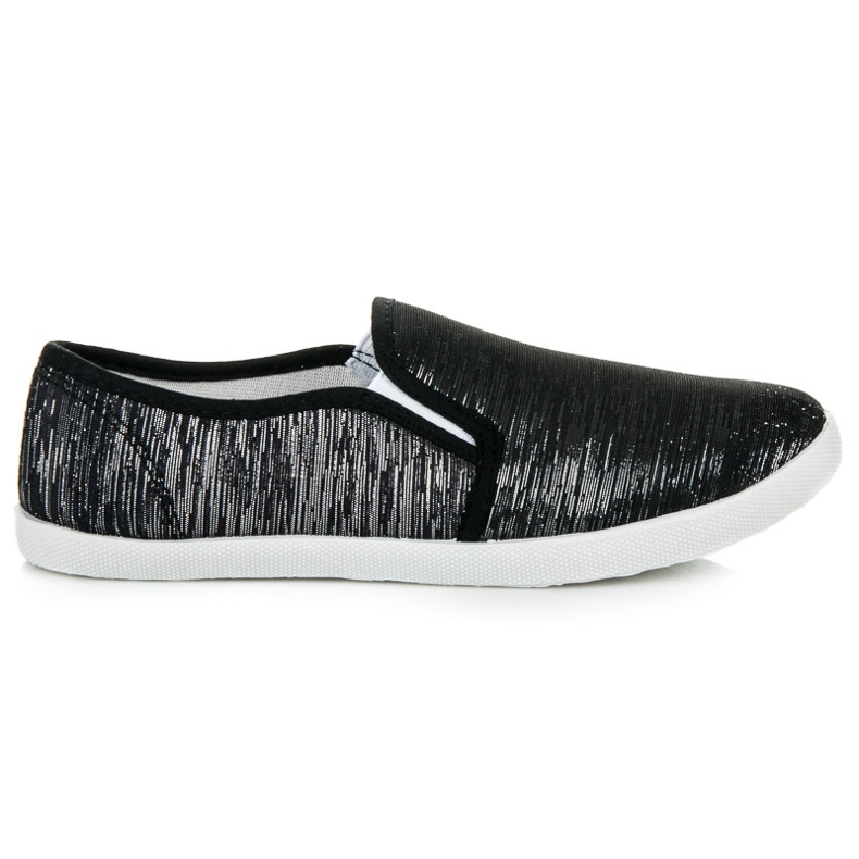 Slip na tenisice sa srebrnim koncem crno