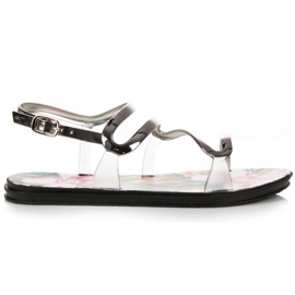 Vinceza Sandale zakopčane kopčom siva