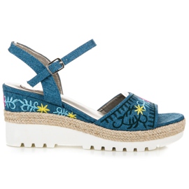 Kylie Izvezene sandale espadrile plava