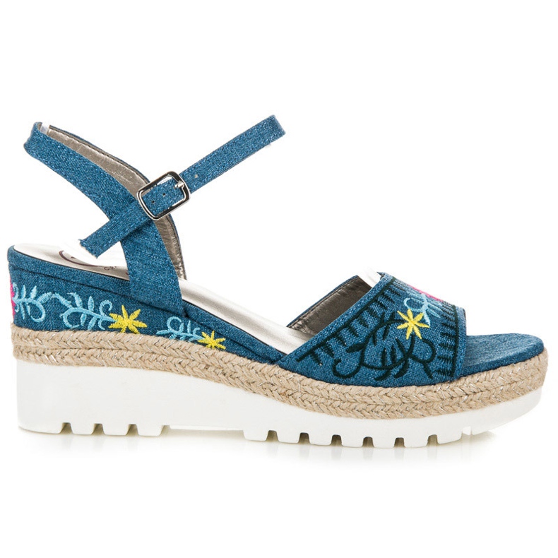 Kylie Izvezene sandale espadrile plava