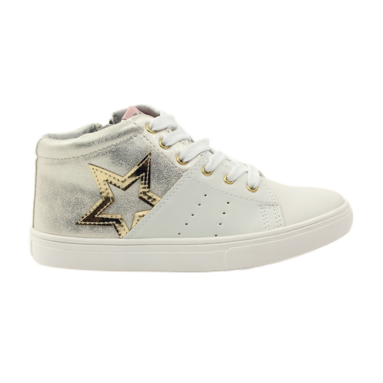 American Club Atletske američke gležnjače s kožnim uloškom žuta boja bijela