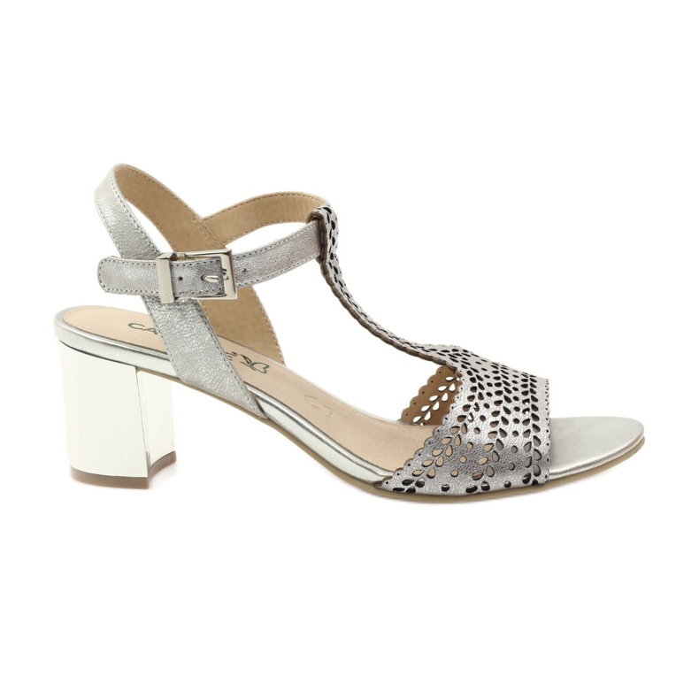 Caprice 28301 srebrne ažurne sandale siva