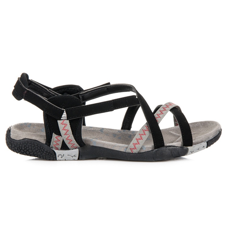 Hasby Sportske sandale s čičak trakom crno