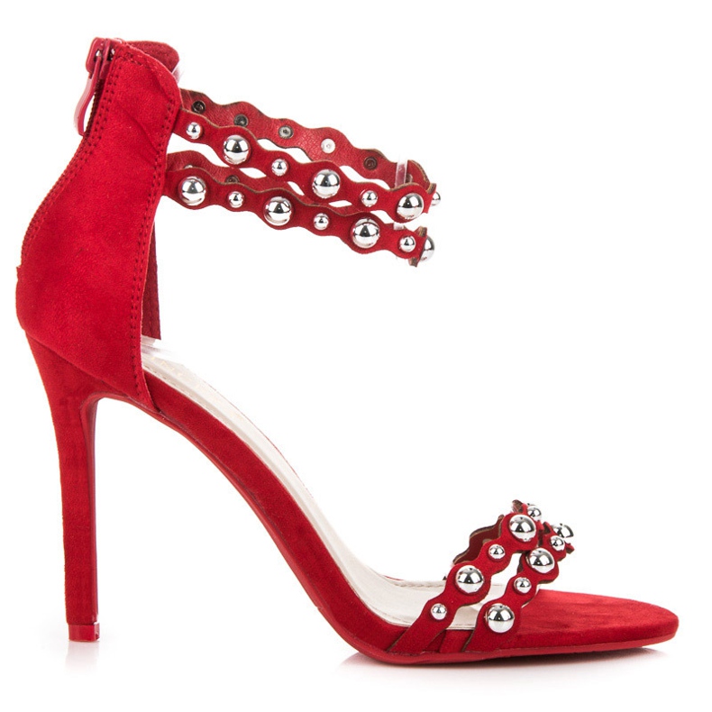 Vinceza Crvene sandale s ukrasima crvena
