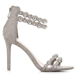 Vinceza Sive sandale s ukrasima siva