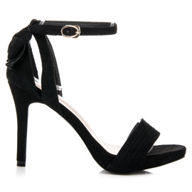 Vinceza Sandale od antilopa s mašnom crna