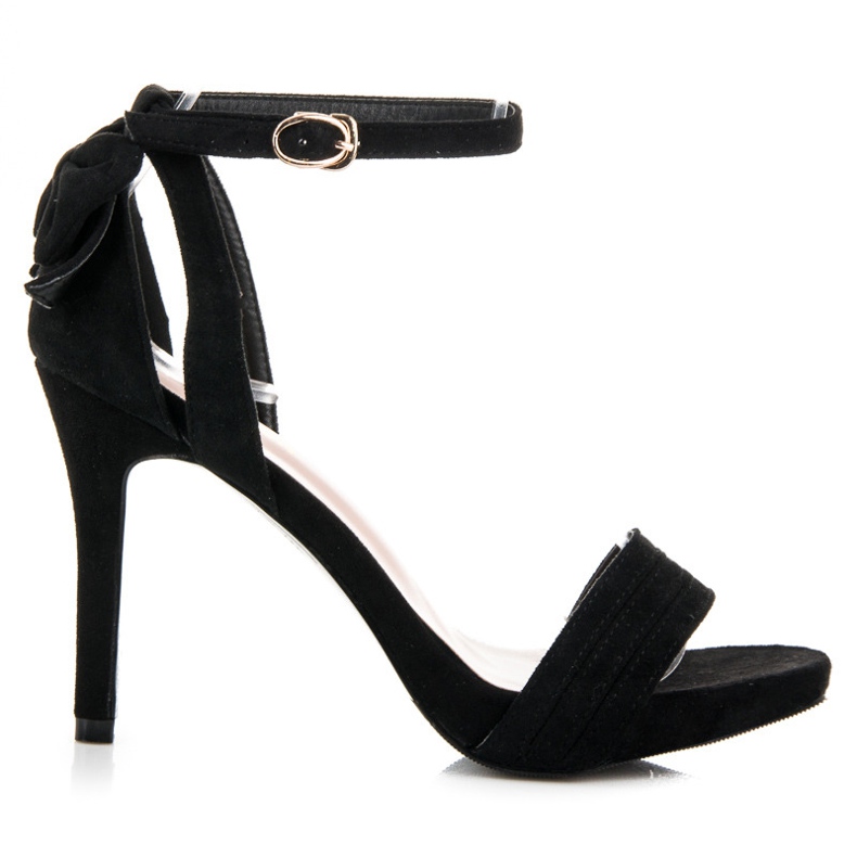 Vinceza Sandale od antilopa s mašnom crno