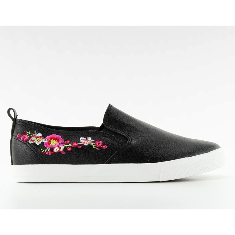 Sliponi s nježnim crnim vezom g1204a Crna crno