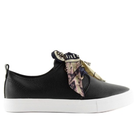 Crne XL09P Crne tenisice vezane vrpcom crno