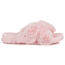 Elegantne krznene papuče ružičasta