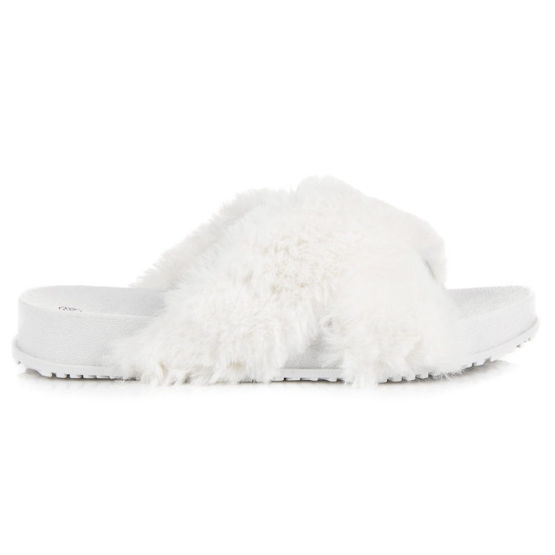 Elegantne krznene papuče bijela