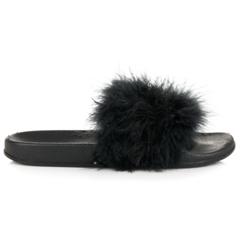 Papuče s krznom crna