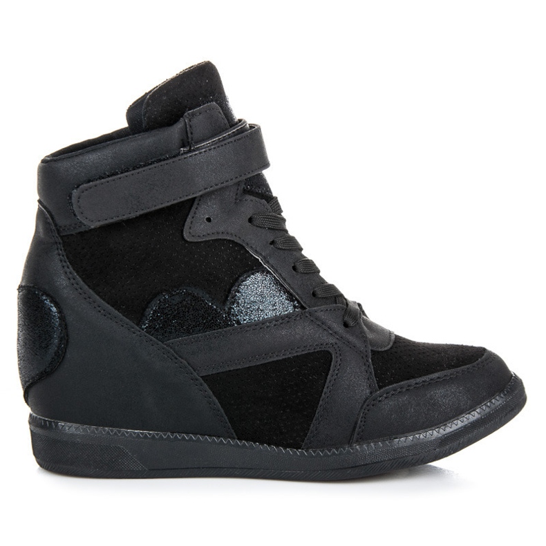 Vices Vezane tenisice na klin crno