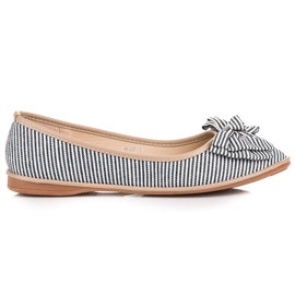 Seastar Rebraste balerinke s mašnom crna