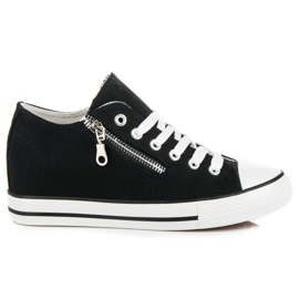 Kayla Vezane tenisice na klin crna