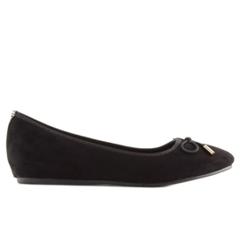 Crne balerine na skrivenom crnom klinu crna