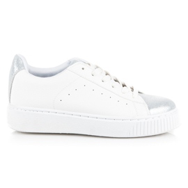 Vezane tenisice sa zmijskim printom bijela siva