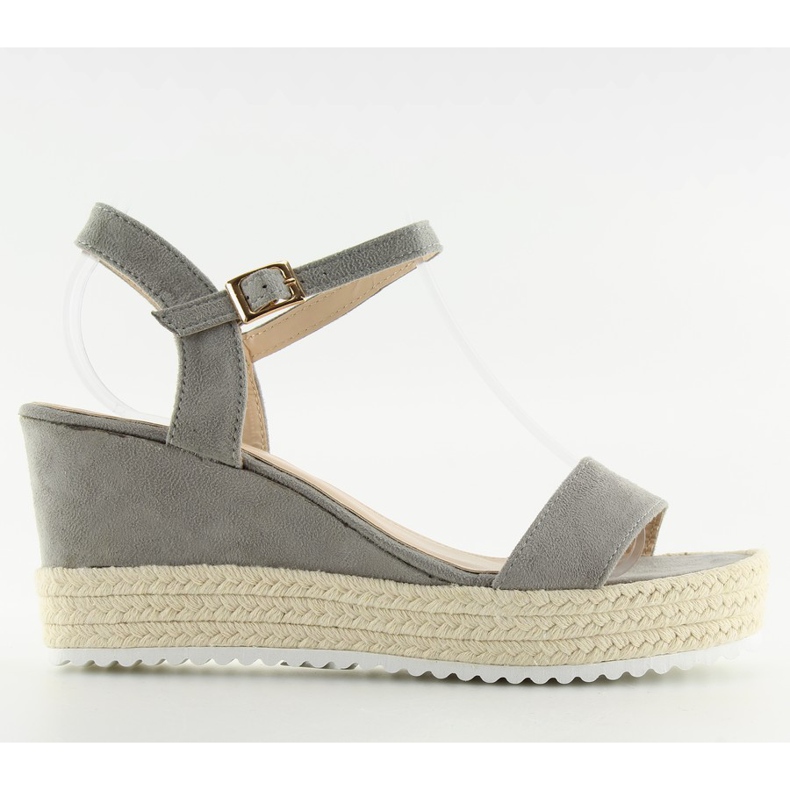 Sive sive sandale na štiklama siva