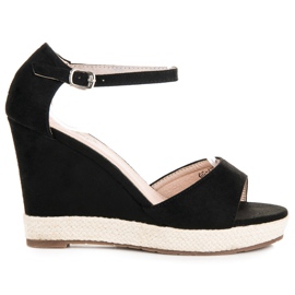 Seastar Sandale na klin od antilopa crna