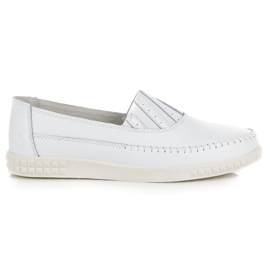 VINCEZA kožne slip-on mokasinke bijela