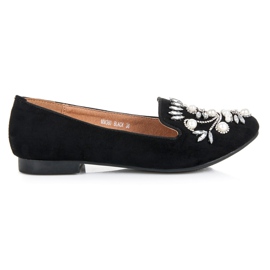 Lovery Crne ukrasne mokasine crna