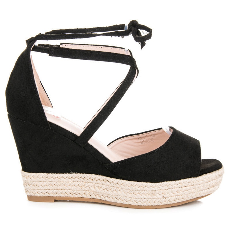 Seastar Vezane espadrile na klin crno