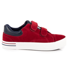 Suede tenisice od Velcro crvena