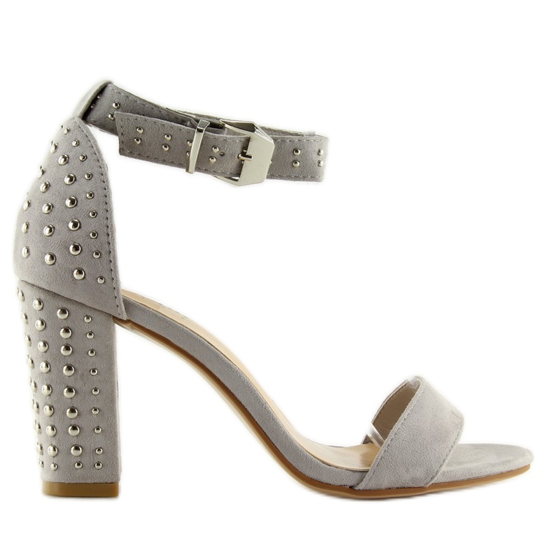 Sandale sa širokim potpeticama, sive i sive siva