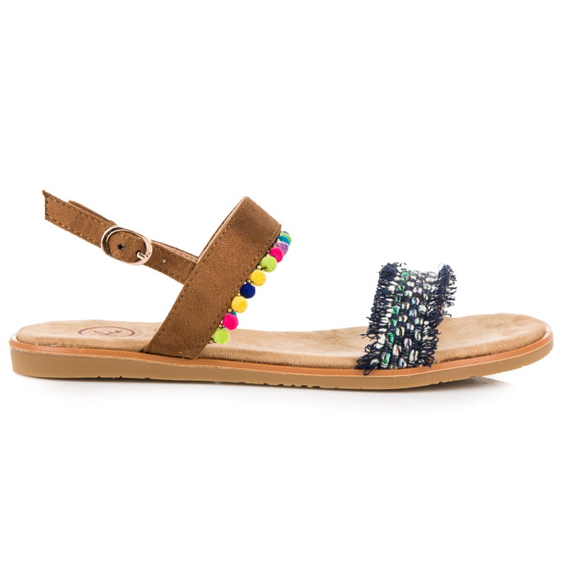 Kylie Sandale od antilopa s pomponima smeđa