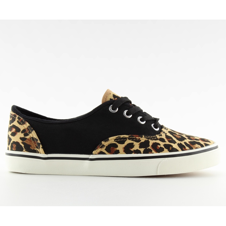 Tenisice na vezanje K-75 Brown / leop smeđa crno