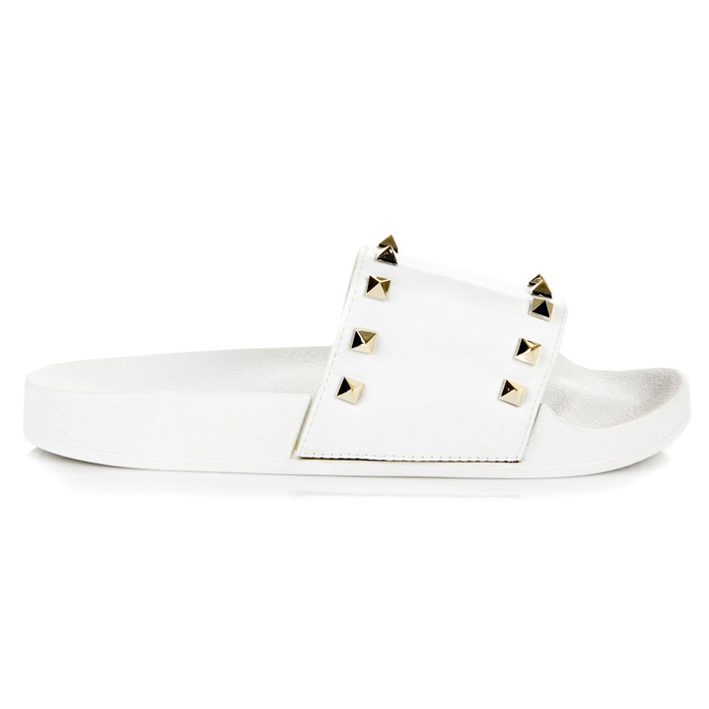 Bijele papuče s rhinestones bijela