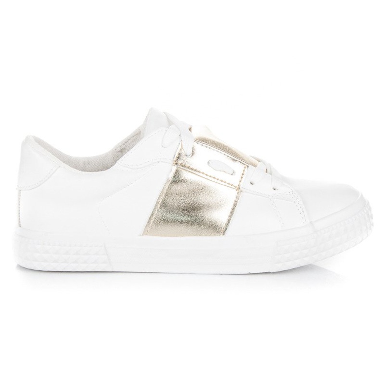 Bijele sportske modne tenisice bijela žuta boja